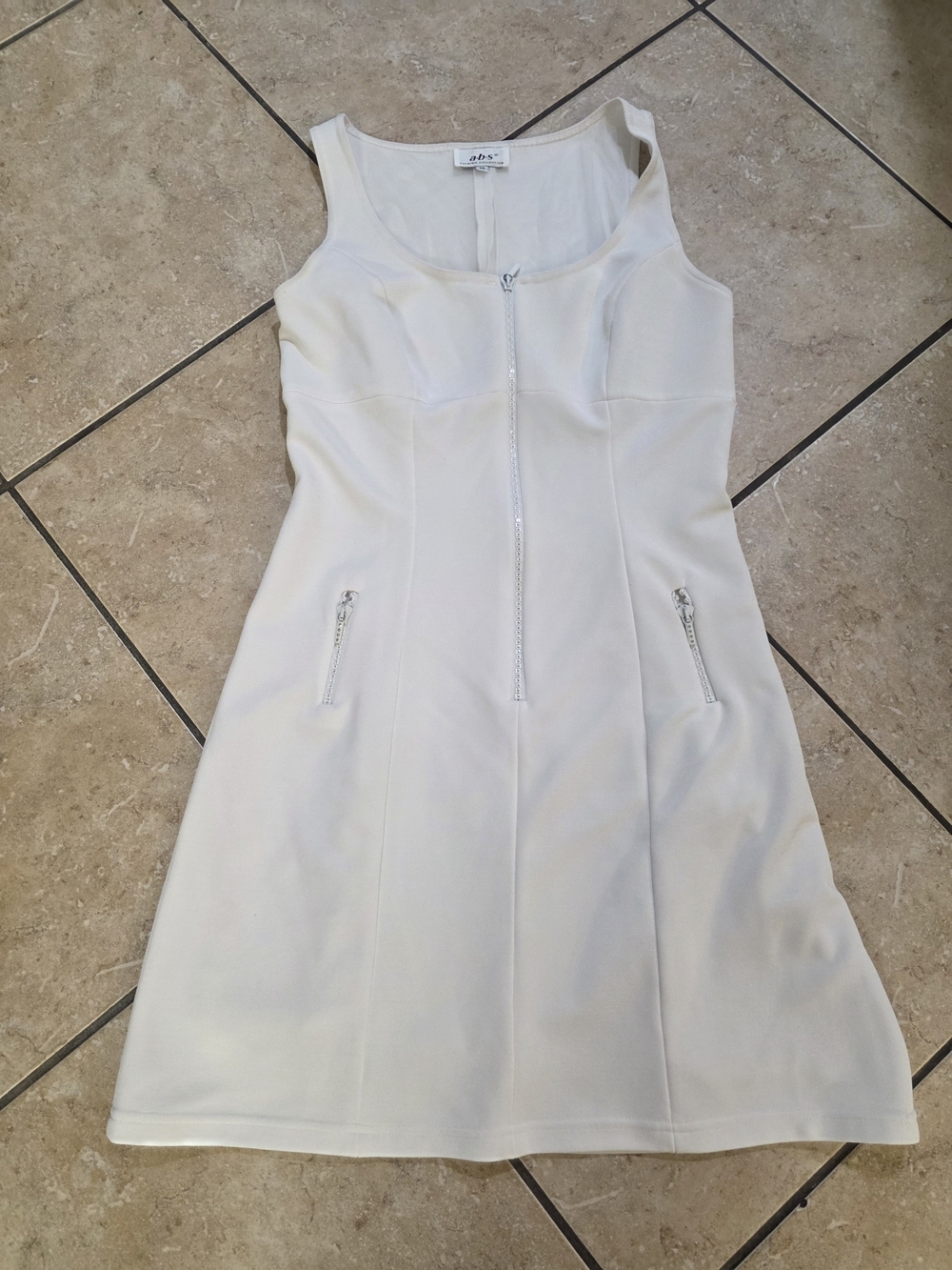 Sleeveless White Zip-Front Midi Dress by Alo